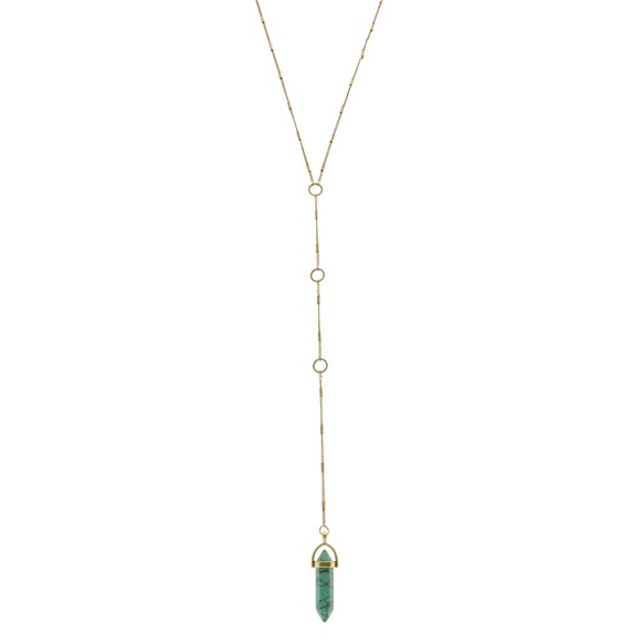 Elephant Feather Crescent Long-Necklace Gold NWT - Picture 2 of 5